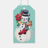  RETRO CHRISTMAS SNOWMAN CADEAULABEL (Voorkant)