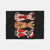 Retro Christmas Sphynx Cat Santa Reindeer Fleece Deken (Voorkant (Horizontaal))