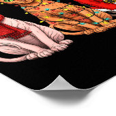 Retro Christmas Sphynx Cat Santa Reindeer Poster (Hoek)