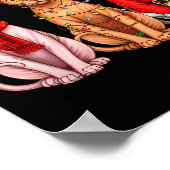 Retro Christmas Sphynx Cat Santa Reindeer Poster (Hoek)