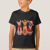 Retro Christmas Sphynx Cat Santa Reindeer  T-shirt (Voorkant)