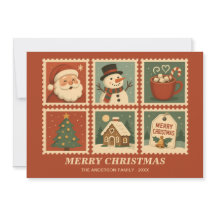 Retro Christmas Stamp Collage