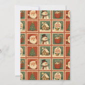 Retro Christmas Stamp Collage Holiday Party Kaart (Achterkant)