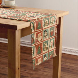 Retro Christmas Stamp Collage Korte Tafelloper