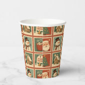 Retro Christmas Stamp Collage Papieren Bekers (Rechts)