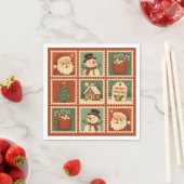 Retro Christmas Stamp Collage Servet (Insitu)