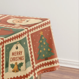 Retro Christmas Stamp Collage Tafelkleed
