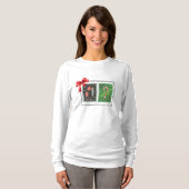 Retro Christmas Stamps Long Sleeve T-Shirt (Voorkant volledig)