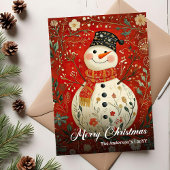 Retro Christmas Stocking Editable Holiday Greeting Feestdagenkaart