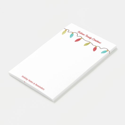 Retro Christmas String Lights Custom Post-it® Notes (Schuin)