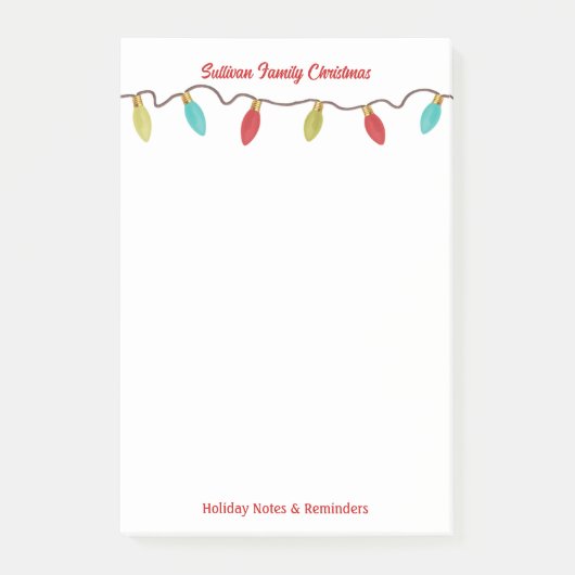 Retro Christmas String Lights Custom Post-it® Notes (Voorkant)
