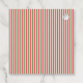 Retro Christmas Stripe Pattern & Teddy Bear Custom Bedankjes Labels (Achterkant)
