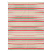Retro Christmas Stripes Pattern Pink Red Green Tafelkleed (Voorkant)