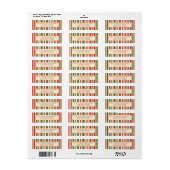  Retro Christmas Stripes Rood Groen Crème Etiket (Full Sheet)