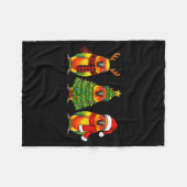Retro Christmas Sun Conure Parrot Santa Reindeer Fleece Deken (Voorkant (Horizontaal))