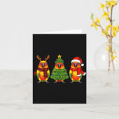 Retro Christmas Sun Conure Parrot Santa Reindeer Kaart (Gele Bloem)