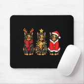 Retro Christmas Tortoiseshell Cat Santa Reindeer  Muismat (Met muis)