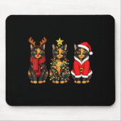 Retro Christmas Tortoiseshell Cat Santa Reindeer  Muismat (Voorkant)