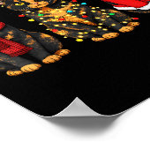 Retro Christmas Tortoiseshell Cat Santa Reindeer  Poster (Hoek)