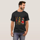 Retro Christmas Tortoiseshell Cat Santa Reindeer T-shirt (Voorkant volledig)