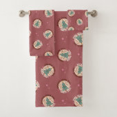 Retro Christmas Towels Pastel Peaceful Vibes Bad Handdoek (Insitu)