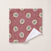 Retro Christmas Towels Pastel Peaceful Vibes Bad Handdoek (Wasdoekje)