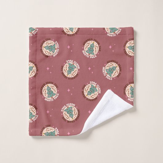 Retro Christmas Towels Pastel Peaceful Vibes Bad Handdoek (Wasdoekje)