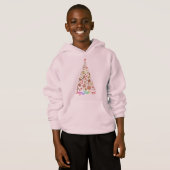 Retro Christmas Tree Basic Hooded Sweatshirt (Voorkant volledig)