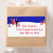 Retro Christmas Tree Boerderij Retouradreslabels Etiket (Insitu)