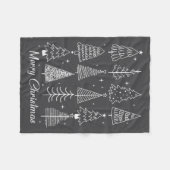 Retro Christmas Tree,funny Christmas Design Tee Wo Fleece Deken (Voorkant (Horizontaal))