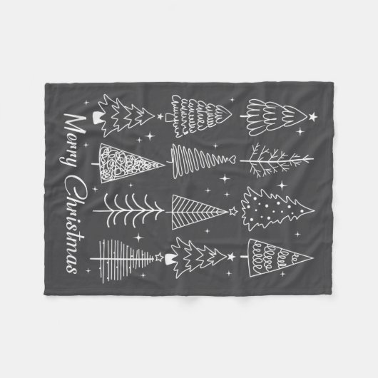 Retro Christmas Tree,funny Christmas Design Tee Wo Fleece Deken (Voorkant (Horizontaal))