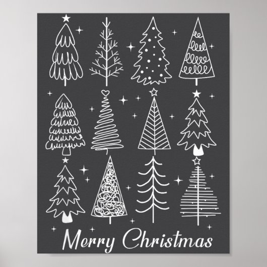 Retro Christmas Tree,funny Christmas Design Tee Wo Poster (Voorkant)
