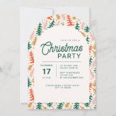 Retro Christmas Tree Party Arch Invitation Kaart (Voorkant)