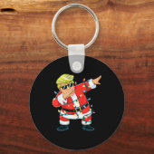 Retro Christmas Trump Dab Dance Xmas Men Women Boy Sleutelhanger (Voorkant)