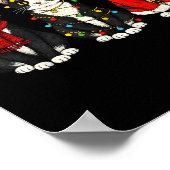 Retro Christmas Tuxedo Cat Santa Reindeer Poster (Hoek)