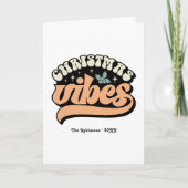 Retro Christmas Vibes Foto Feestdagen Kaart (Voorkant)