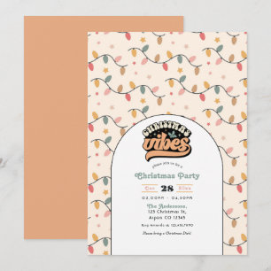 Retro Christmas Vibes Holiday Party Kaart