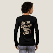 Retro Christmas Vibes Only Groovy Typography Tri-Blend Shirt (Achterkant)