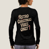 Retro Christmas Vibes Only Groovy Typography Tri-Blend Shirt (Achterkant)