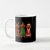 Retro Christmas Vizsla Santa Reindeer Dog Lover  Koffiemok (Links)