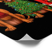 Retro Christmas Vizsla Santa Reindeer Dog Lover  Poster (Hoek)