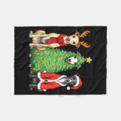 Retro Christmas Whippet Santa Reindeer Dog Lover Fleece Deken (Voorkant (Horizontaal))