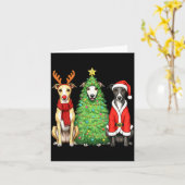 Retro Christmas Whippet Santa Reindeer Dog Lover  Kaart (Gele Bloem)