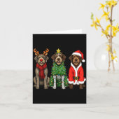 Retro Christmas Wirehaired Inting Griffon Santa Re Kaart (Gele Bloem)