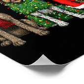 Retro Christmas Wirehaired Inting Griffon Santa Re Poster (Hoek)