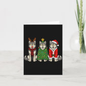 Retro Christmas Wolf Santa Reindeer  Kaart (Voorkant)
