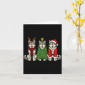 Retro Christmas Wolf Santa Reindeer Kaart (Gele Bloem)