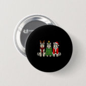 Retro Christmas Wolf Santa Reindeer Ronde Button 5,7 Cm (Voorkant /achterkant)