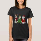 Retro Christmas Wolf Santa Reindeer T-shirt (Voorkant)