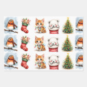  Retro Christmas Wrapping Paper Flat Sheet (Voorkant 3)